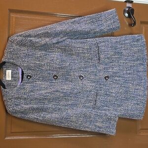 Classic-Wool blend lav, beige, green tweed button down front jkt Sz 4.